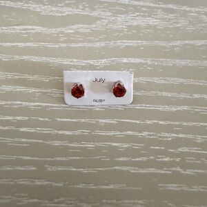 Red Ruby Stud Earrings